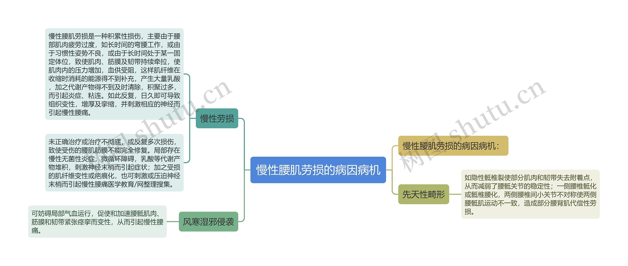 慢性腰肌劳损的病因病机思维导图