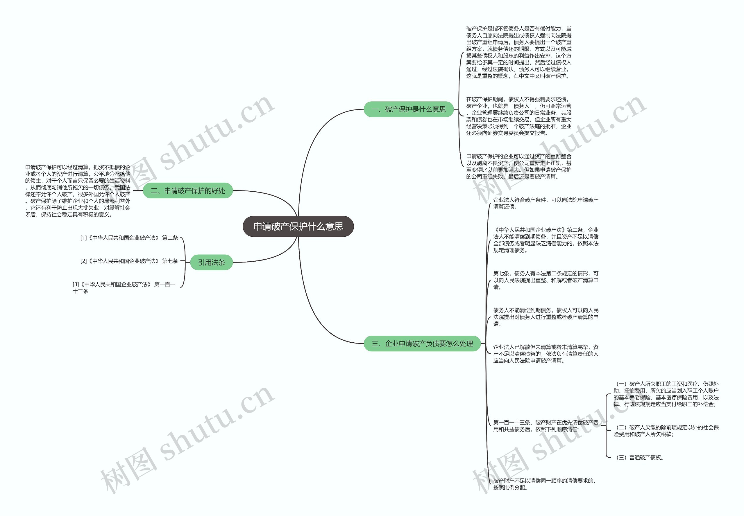 申请破产保护什么意思思维导图