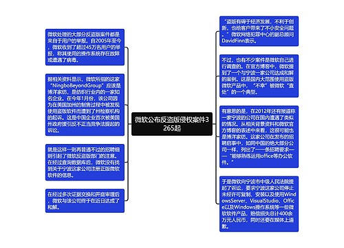微软公布反盗版侵权案件3265起