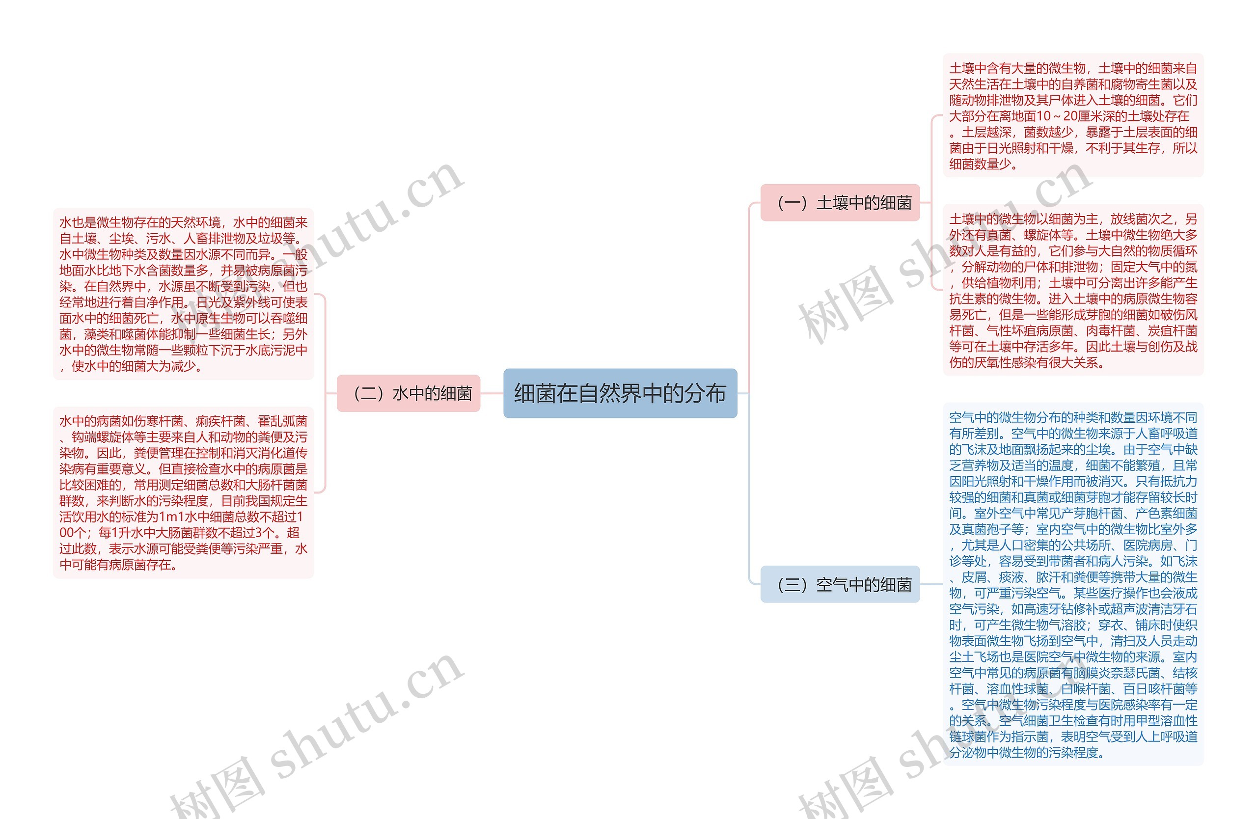 细菌在自然界中的分布思维导图