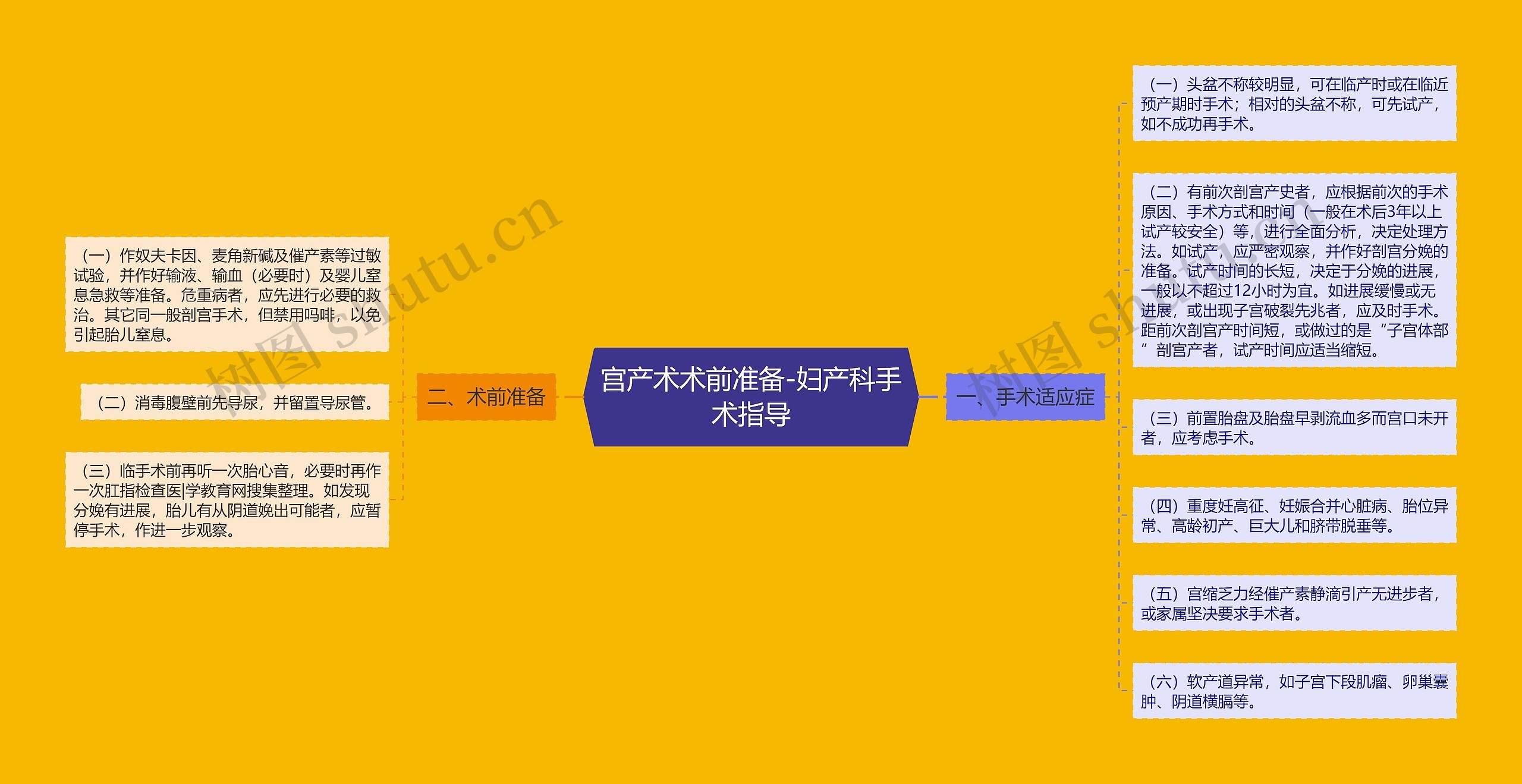 宫产术术前准备-妇产科手术指导思维导图