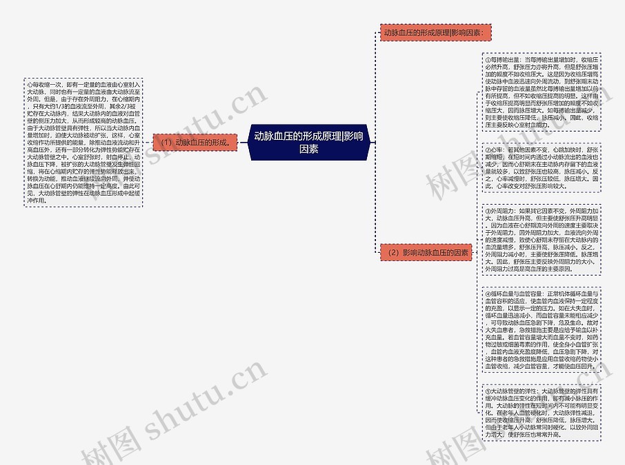 动脉血压的形成原理|影响因素思维导图_编号p7565874-TreeMind树图