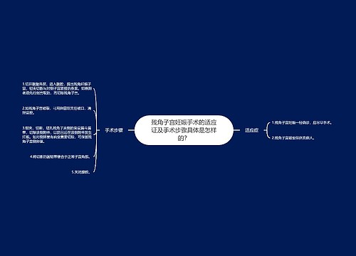 残角子宫妊娠手术的适应证及手术步骤具体是怎样的？