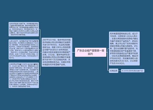 广东企业破产重整第一案宣判 