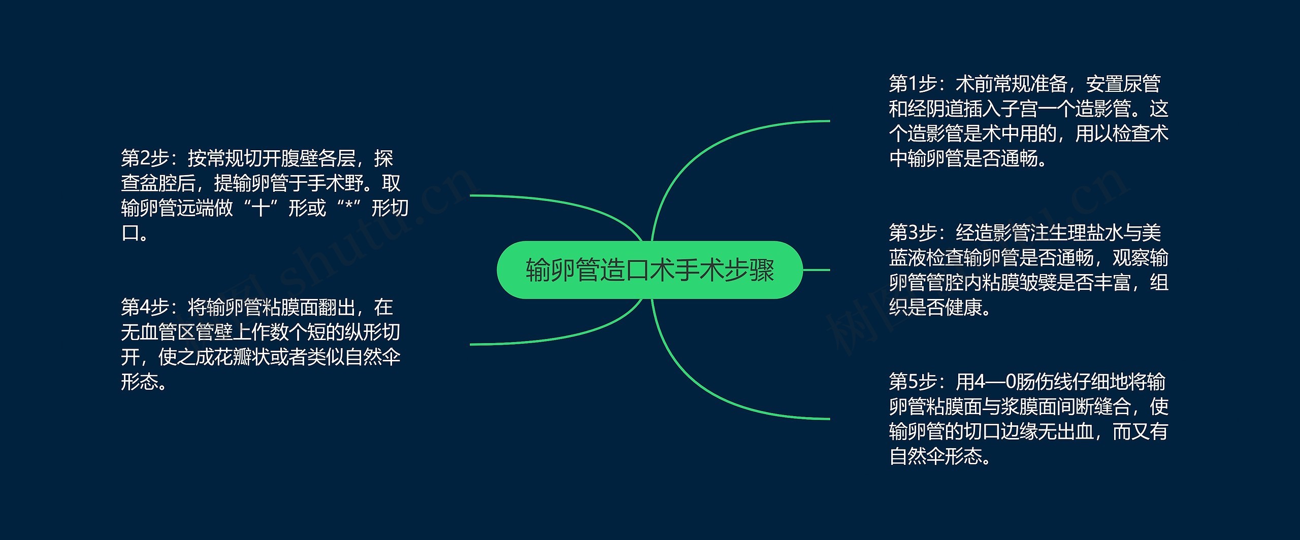 输卵管造口术手术步骤思维导图