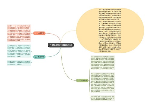 生理功能的不同调节方式