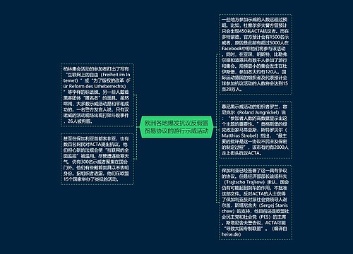 欧洲各地爆发抗议反假冒贸易协议的游行示威活动