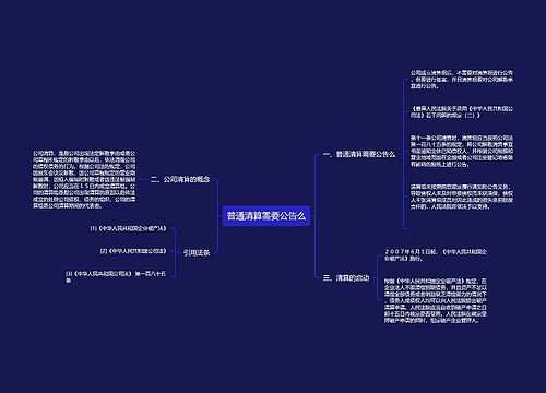 普通清算需要公告么