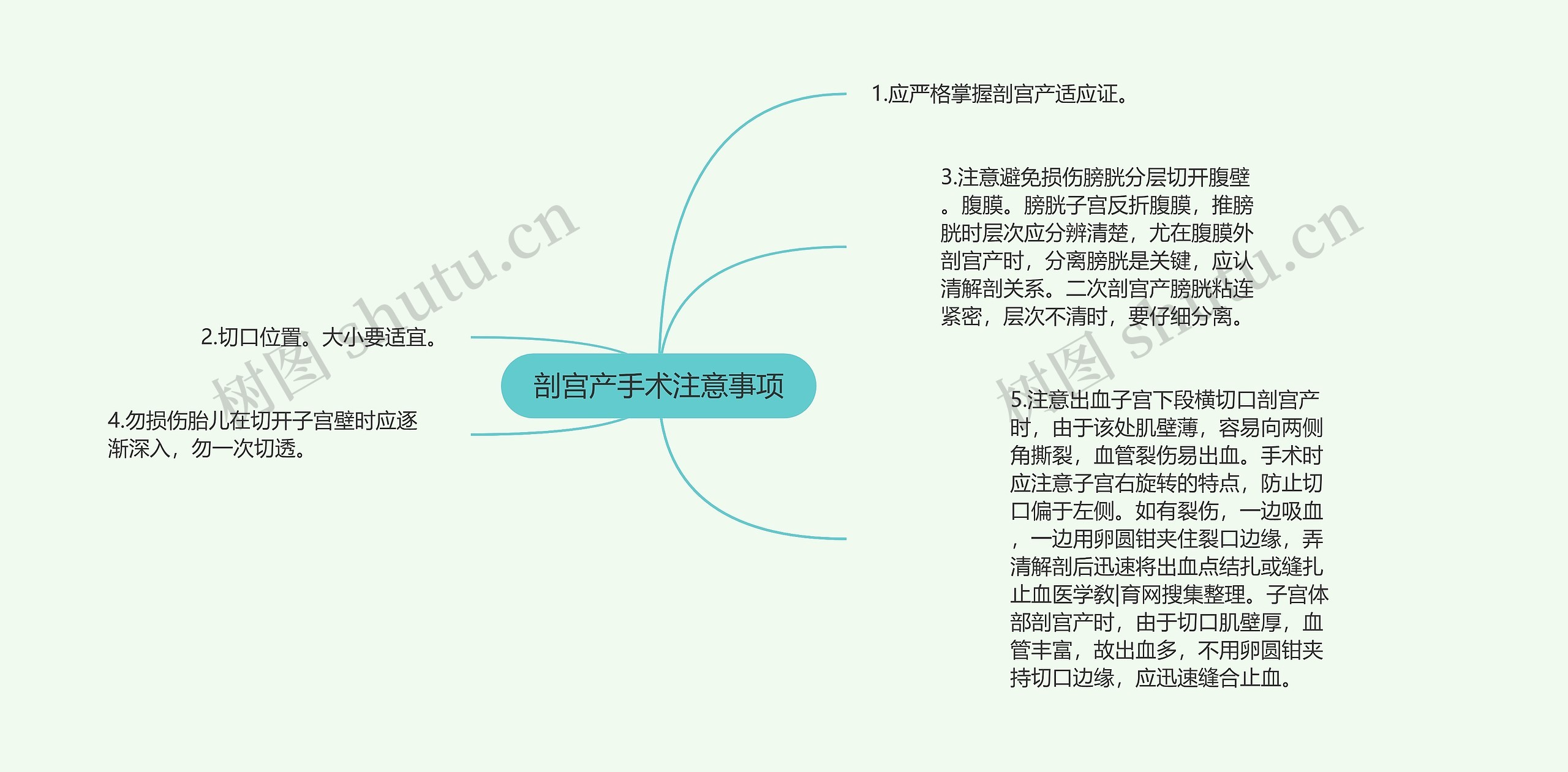 剖宫产手术注意事项思维导图