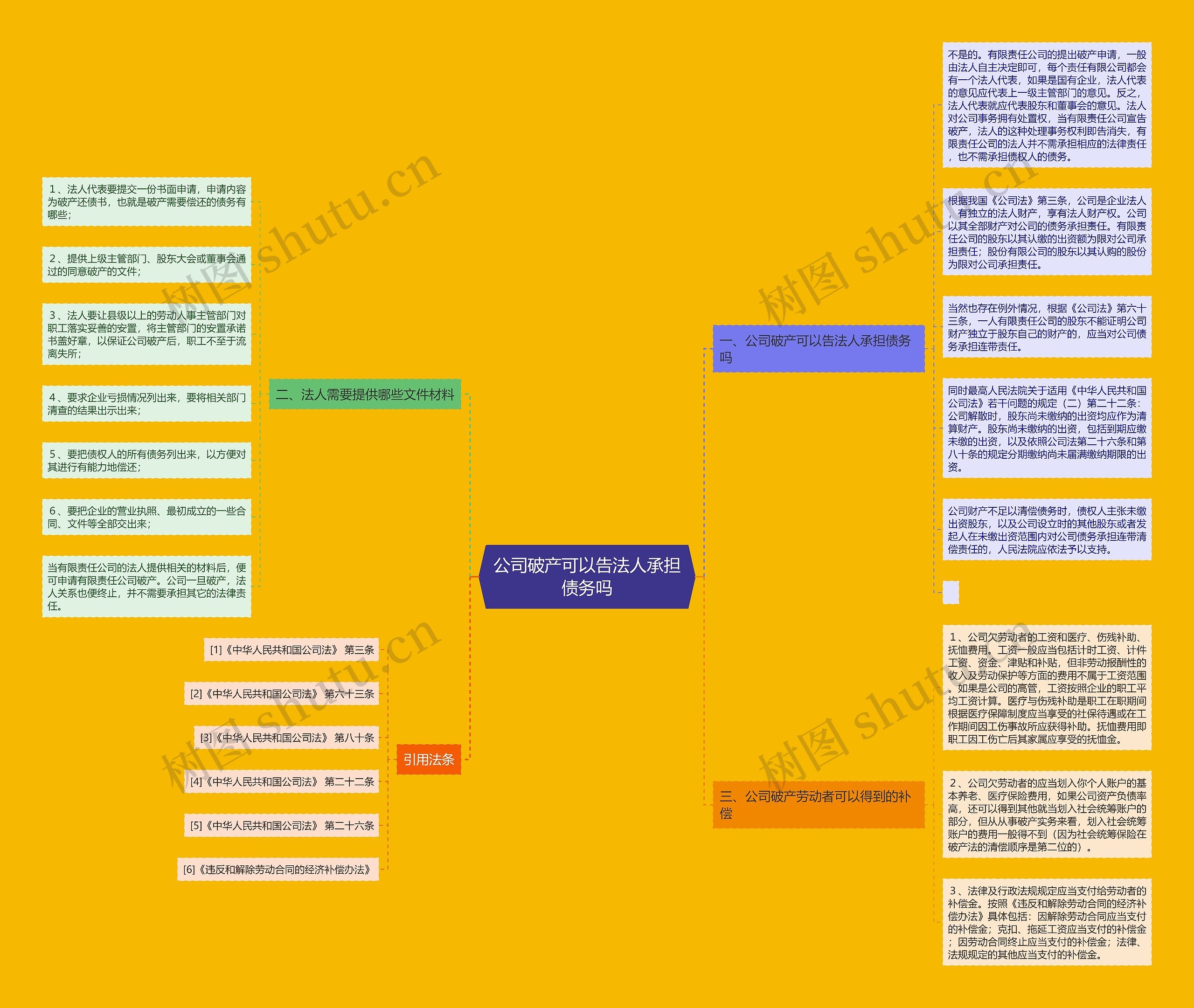 公司破产可以告法人承担债务吗思维导图