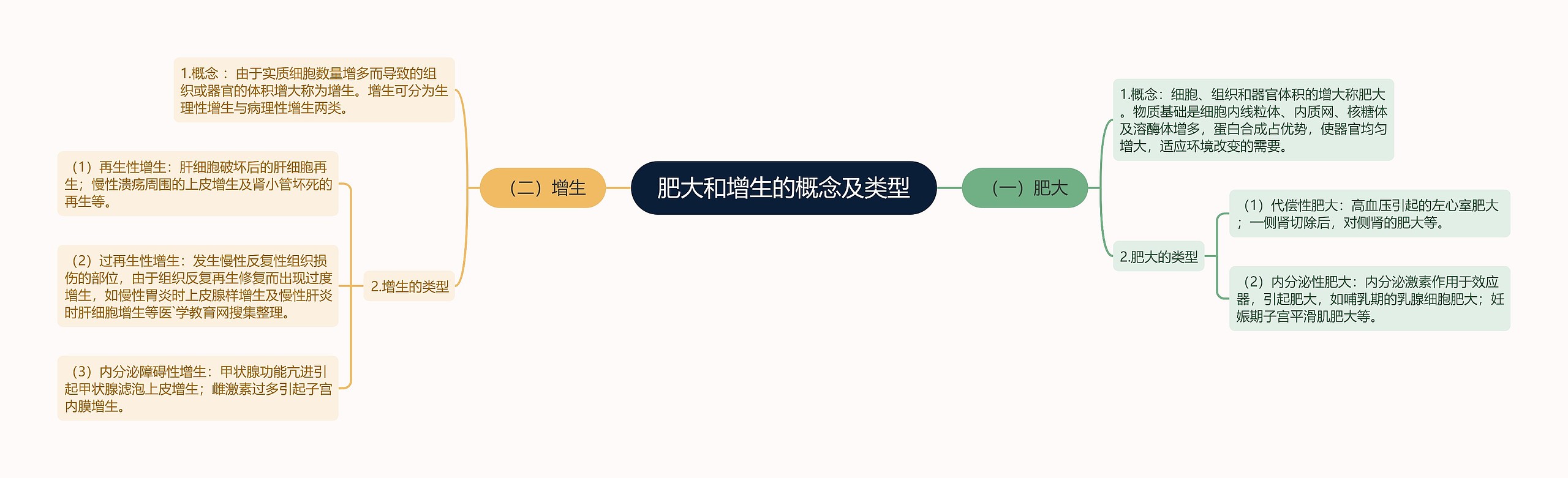 肥大和增生的概念及类型思维导图