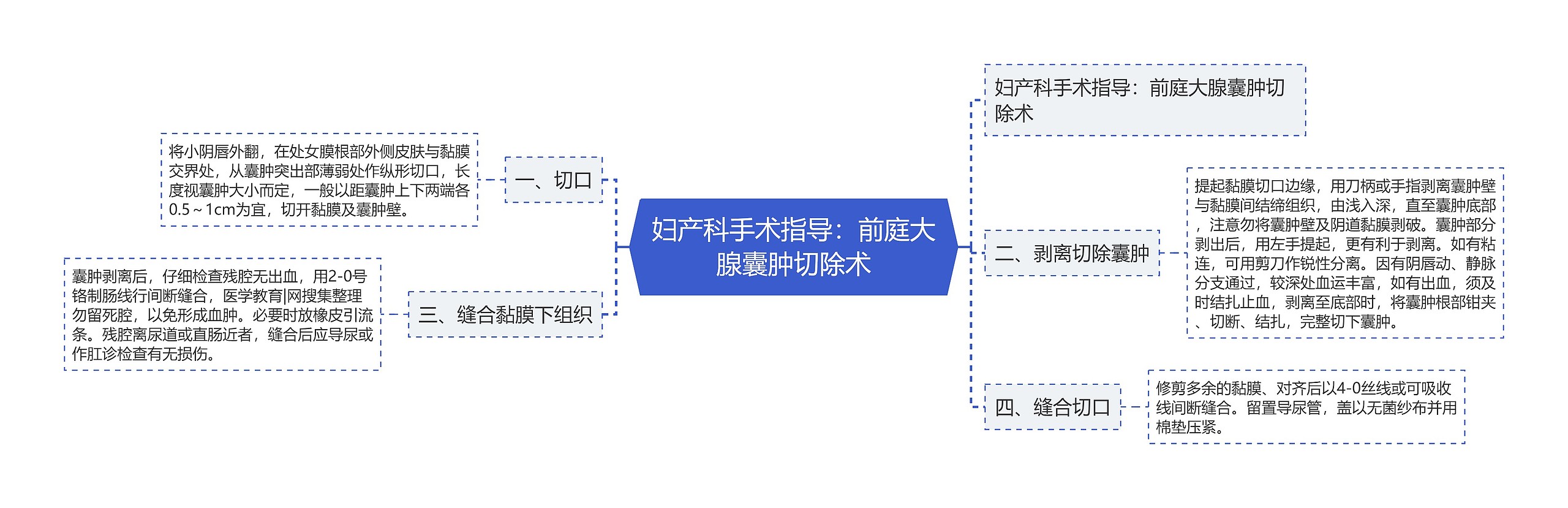 妇产科手术指导：前庭大腺囊肿切除术思维导图