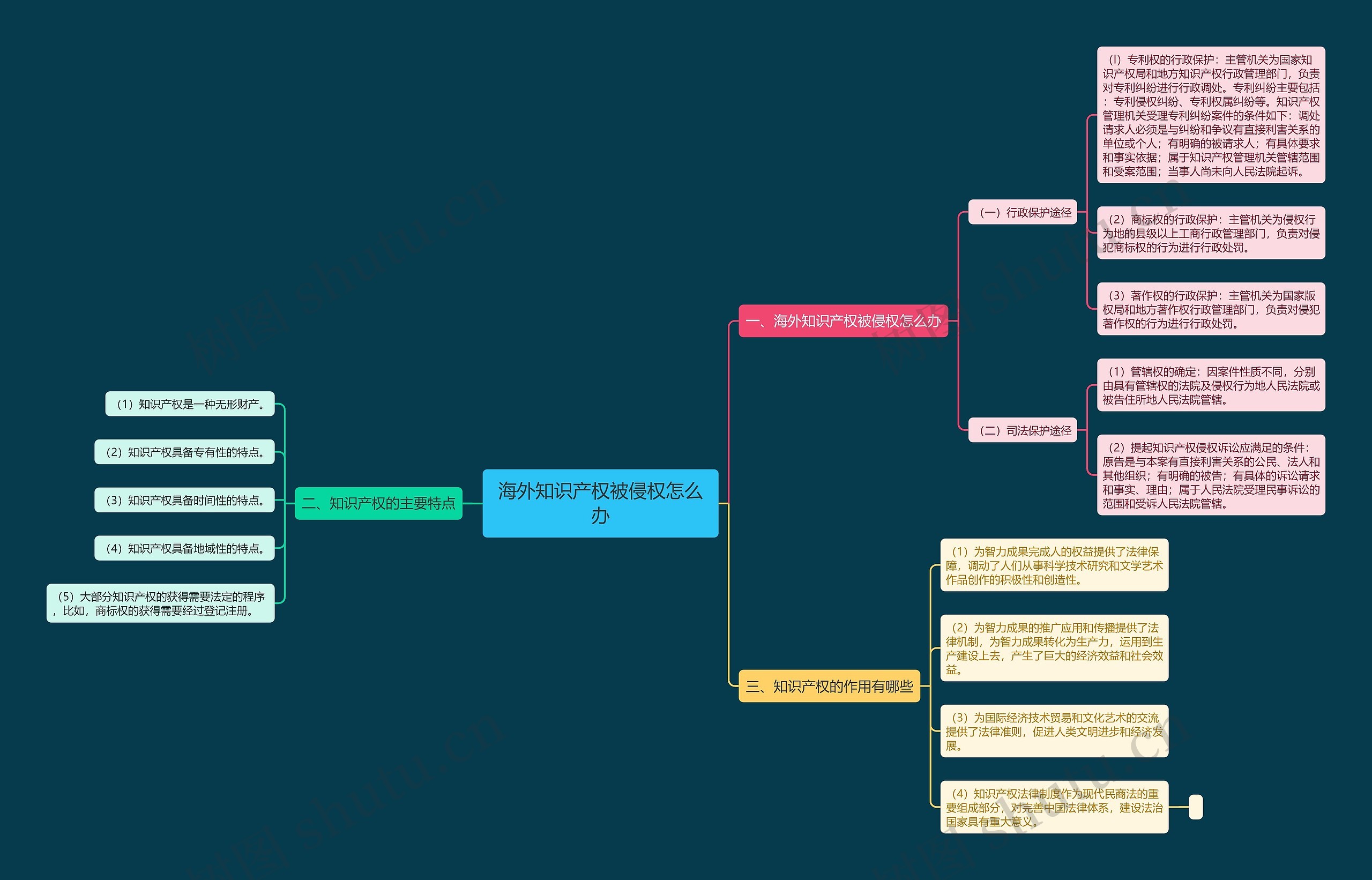 海外知识产权被侵权怎么办思维导图