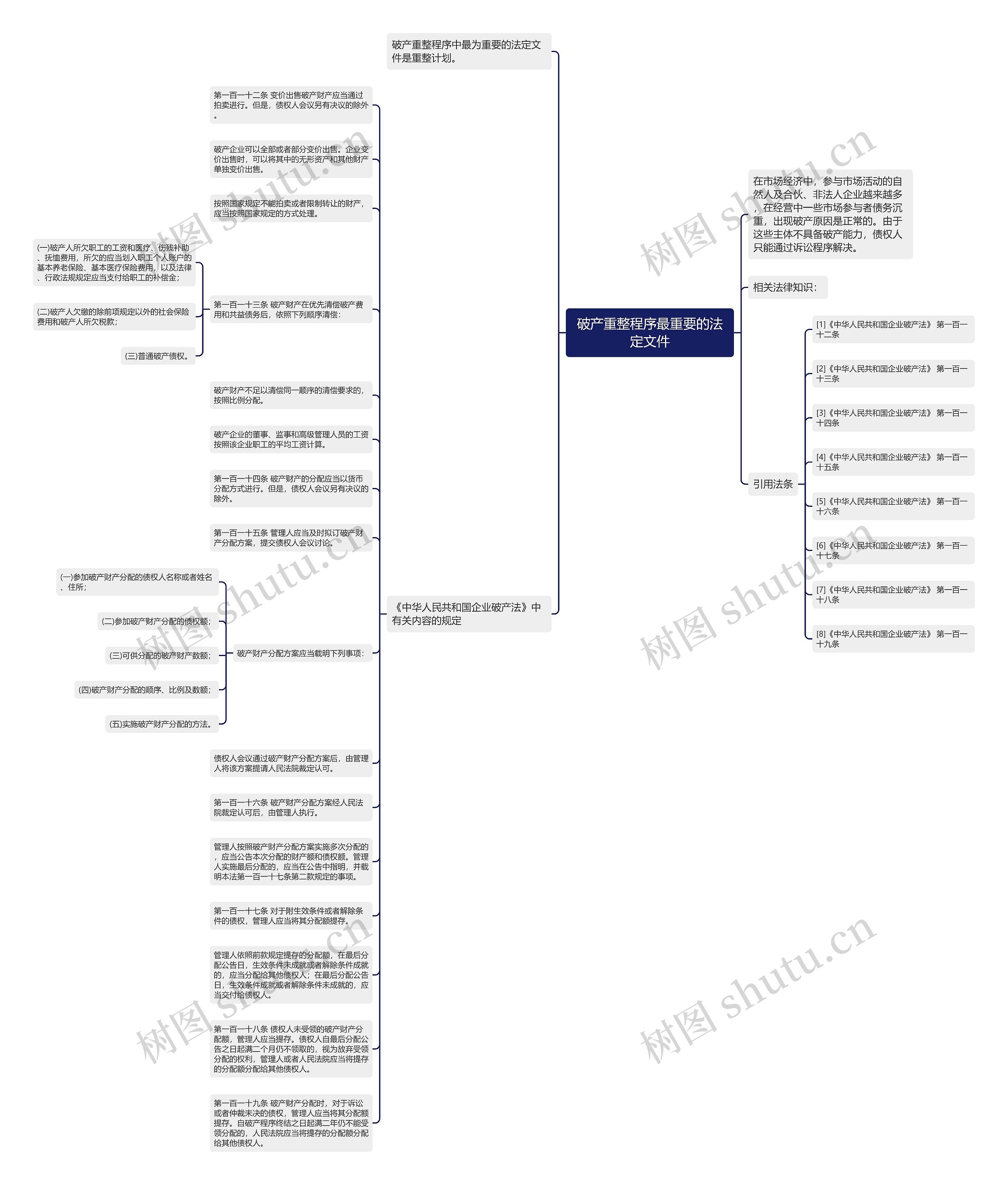 破产重整程序最重要的法定文件思维导图