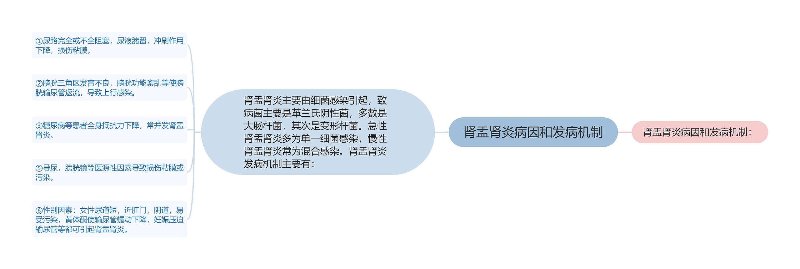 肾盂肾炎病因和发病机制思维导图