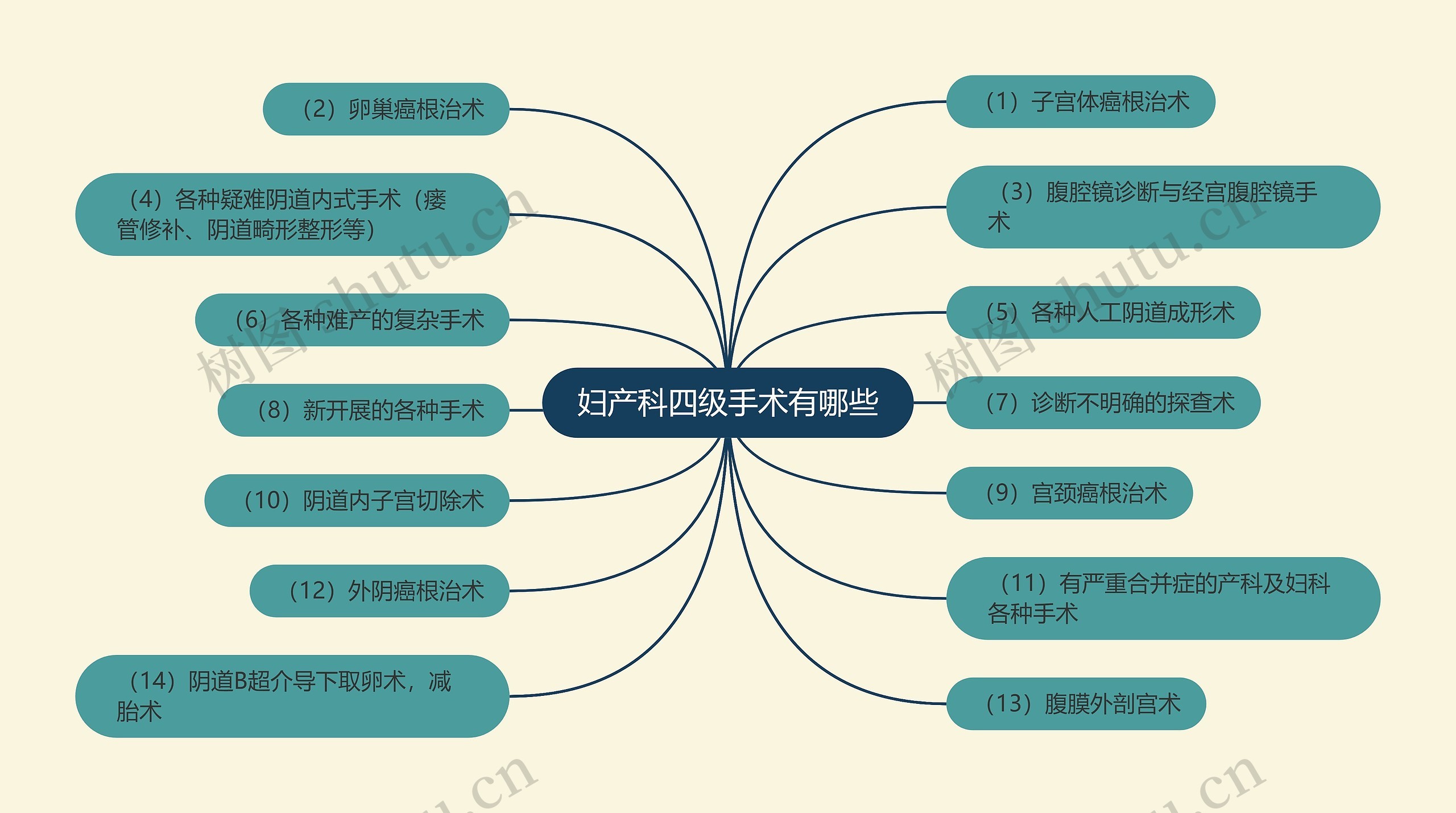 妇产科四级手术有哪些思维导图