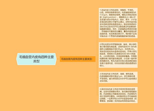 毛细血管内皮有四种主要类型