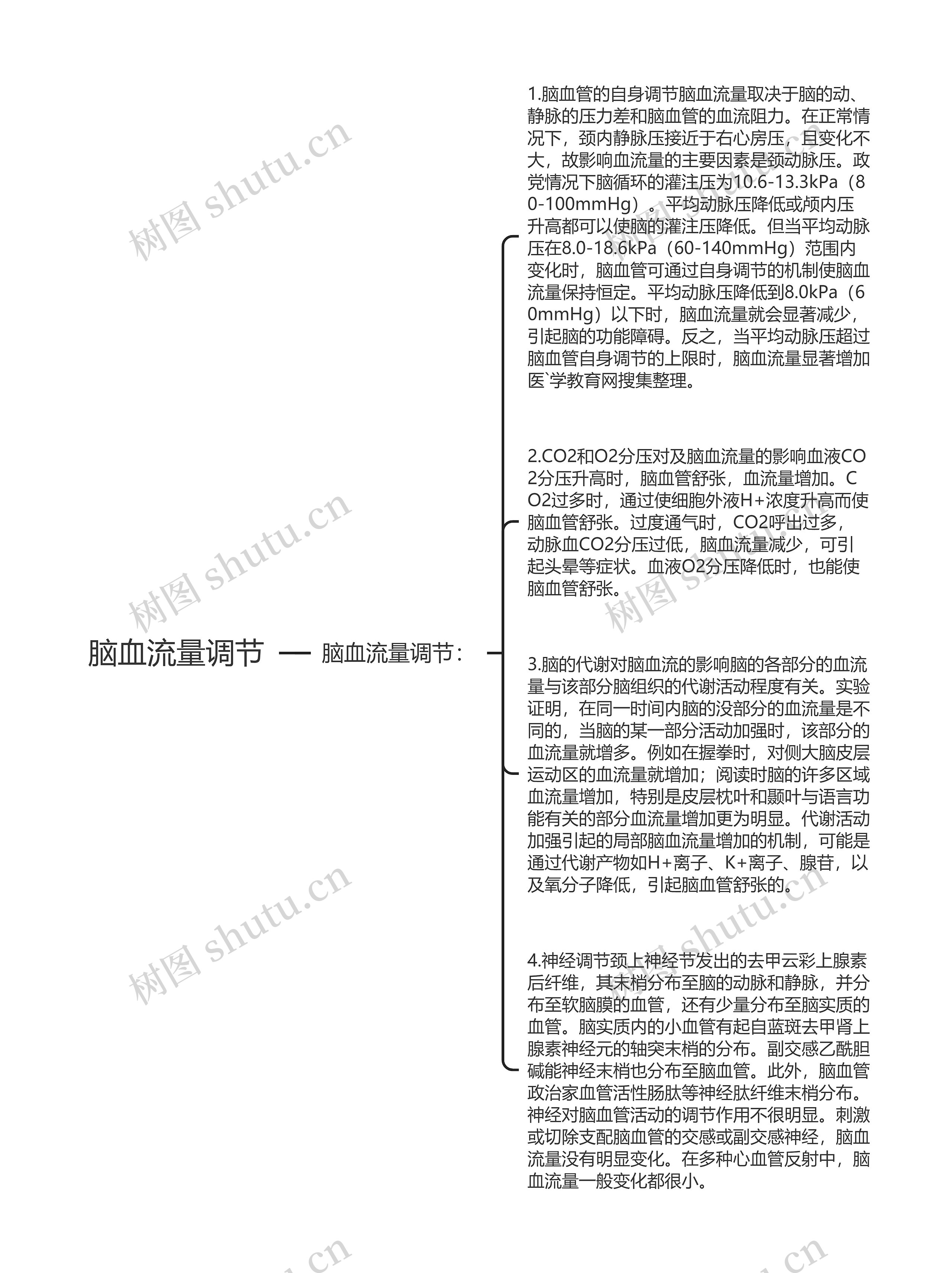 脑血流量调节思维导图