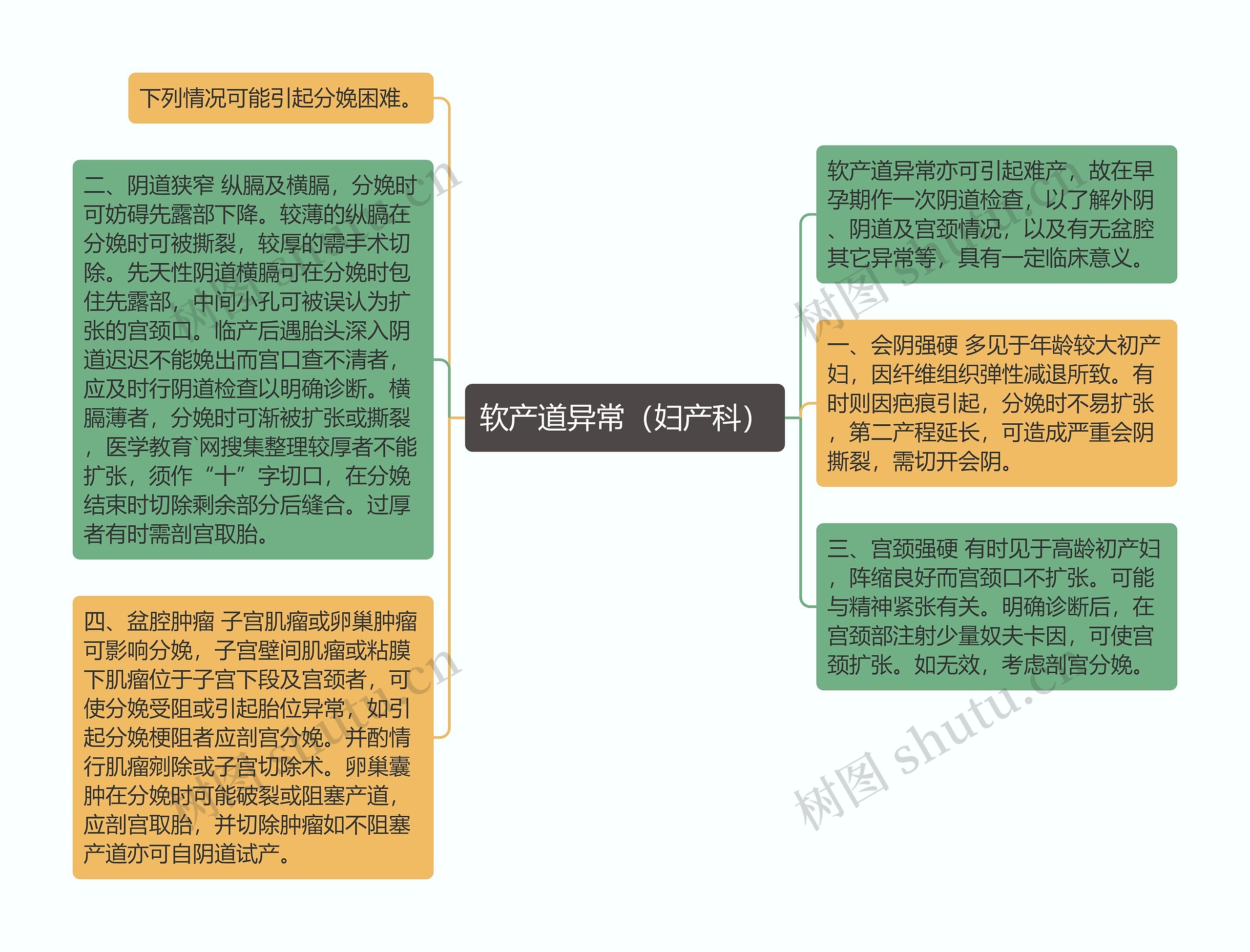 软产道异常（妇产科）思维导图