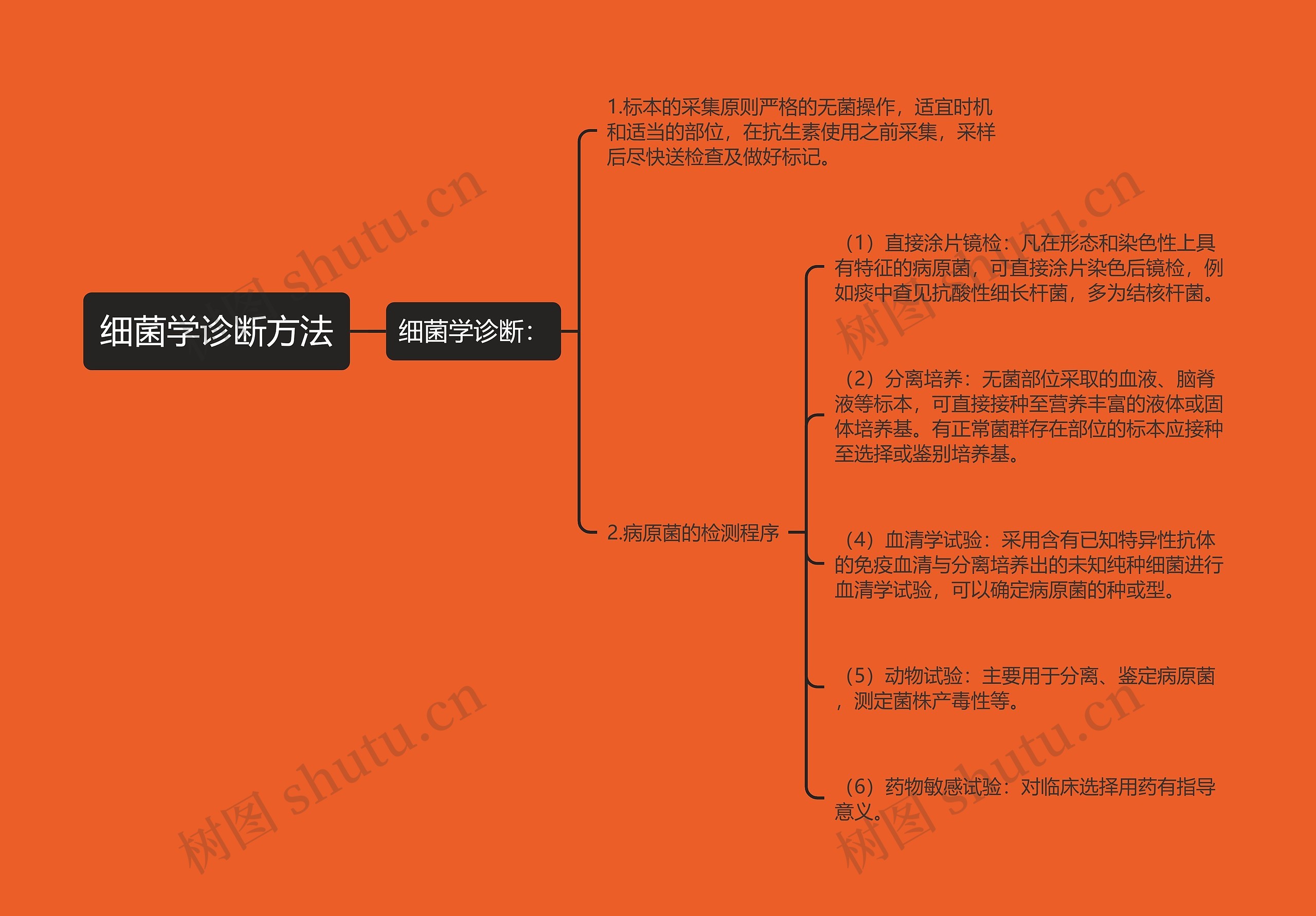 细菌学诊断方法思维导图