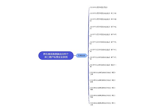 黔东南苗族侗族自治州个体工商户私营企业条例