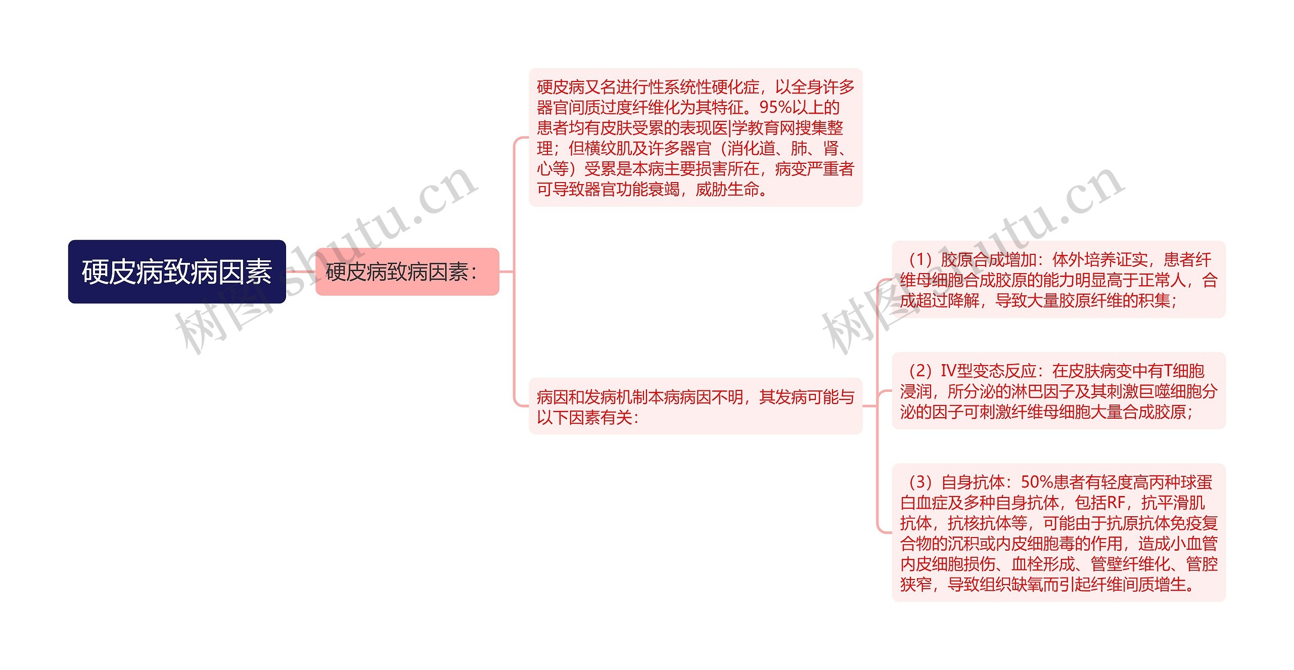 硬皮病致病因素思维导图