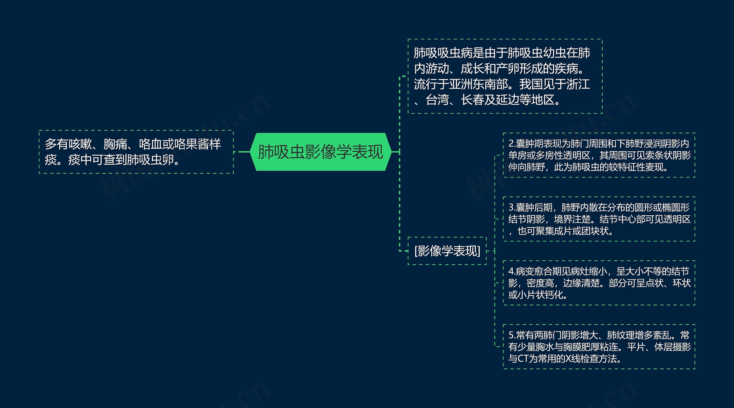 肺吸虫影像学表现思维导图