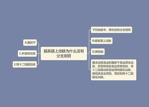 肠系膜上动脉为什么没有分支到胃