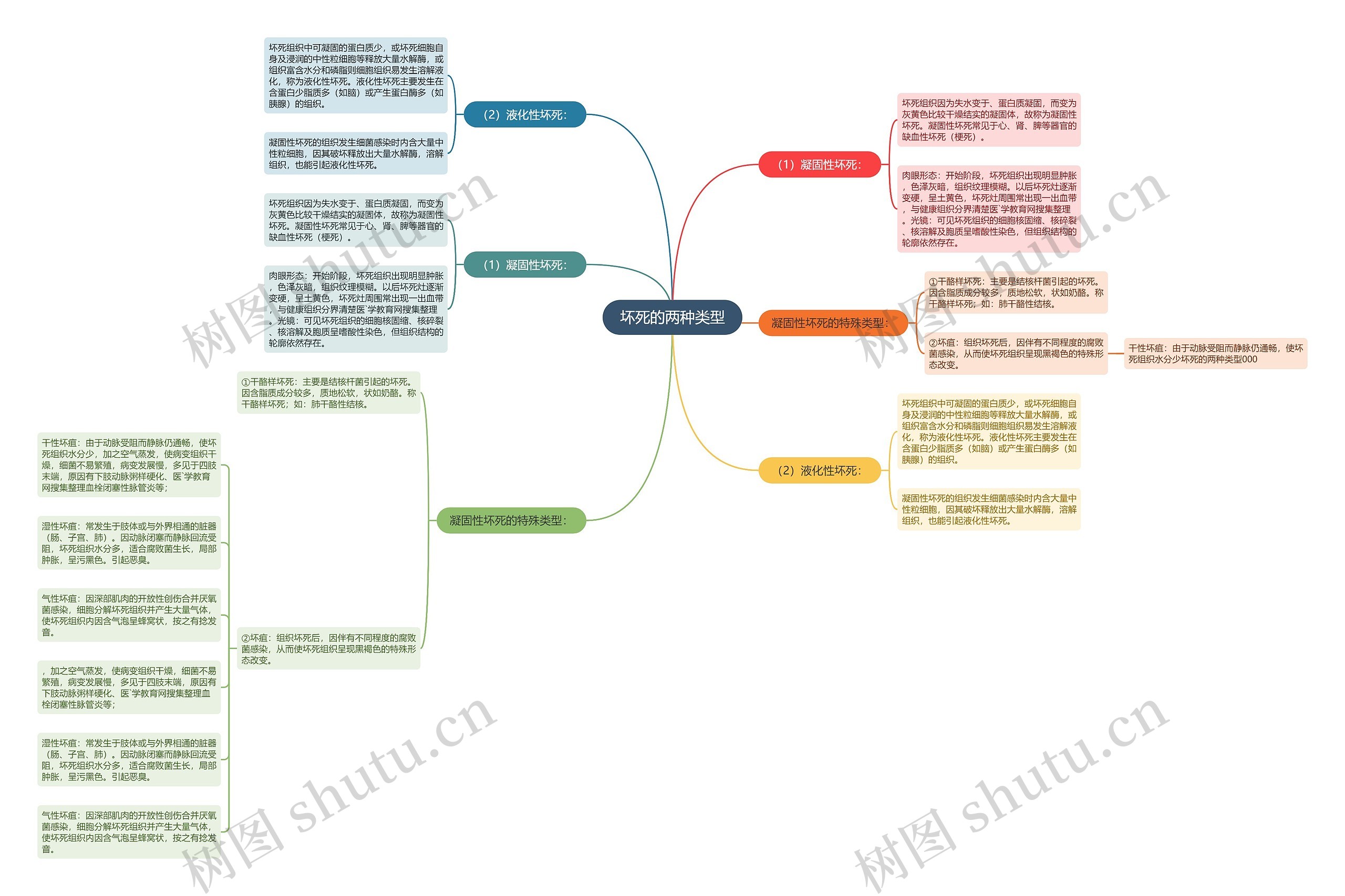 坏死的两种类型思维导图