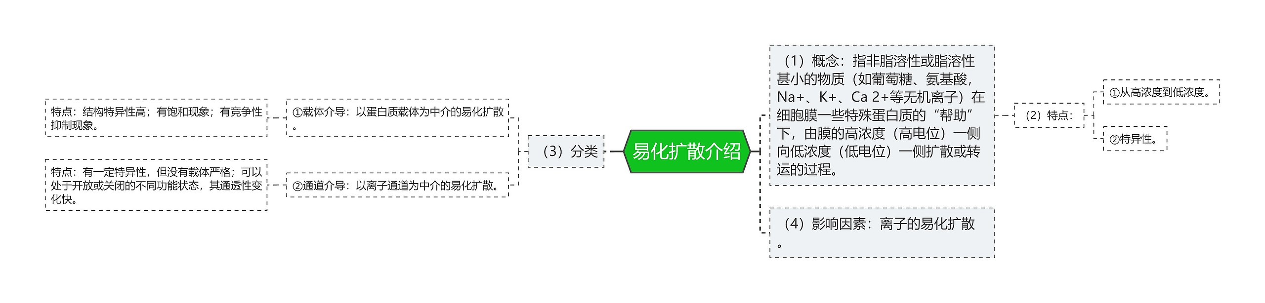 易化扩散介绍思维导图