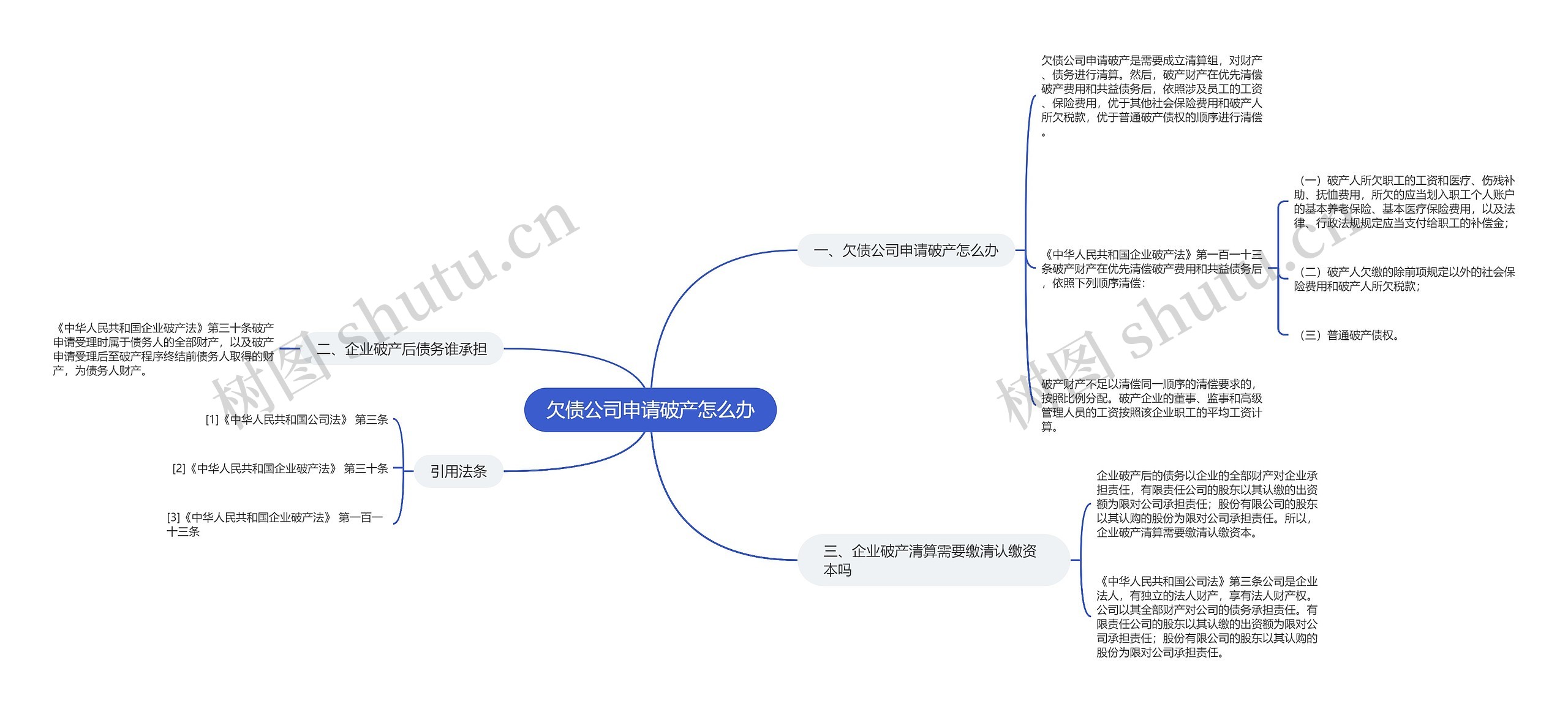 欠债公司申请破产怎么办思维导图