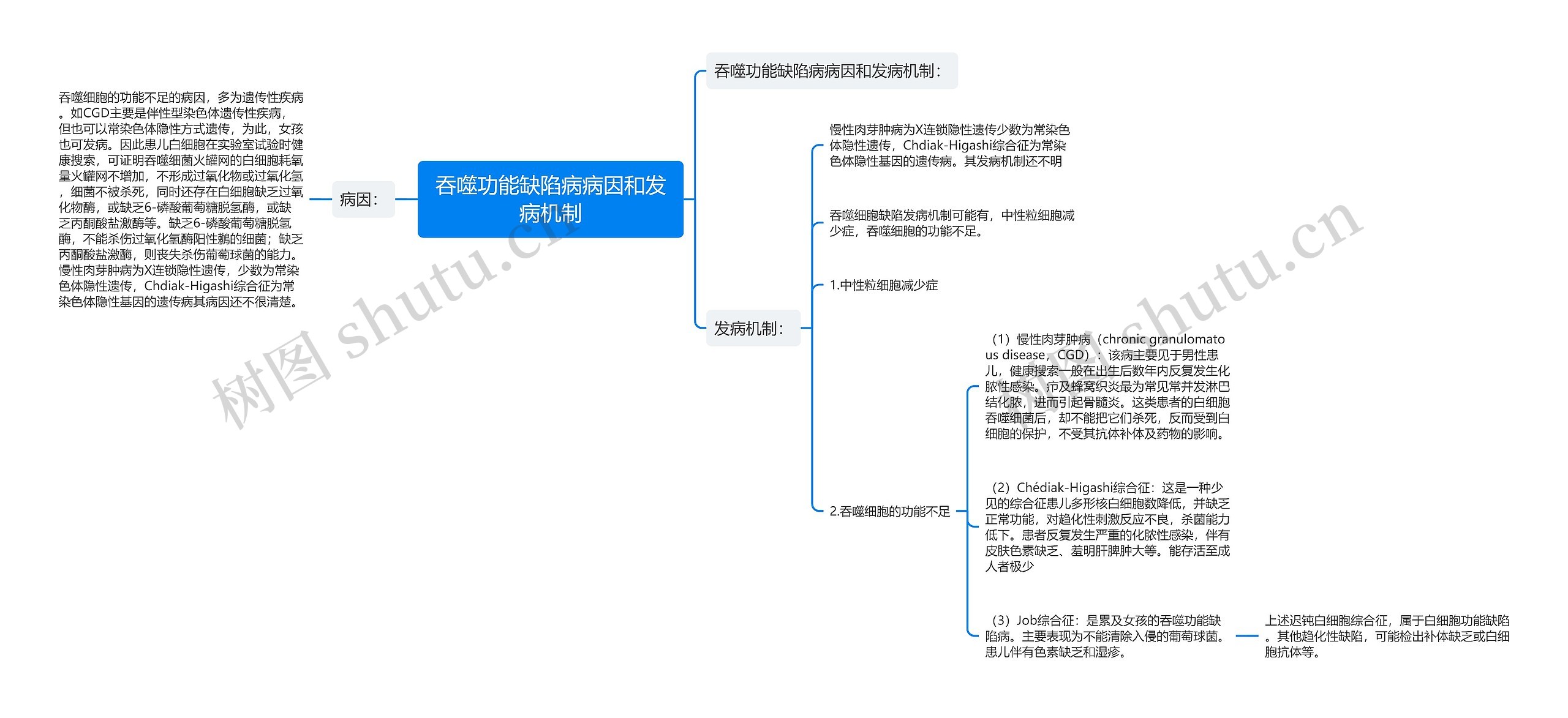 吞噬功能缺陷病病因和发病机制思维导图