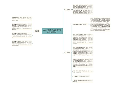 合伙人能否不出资或不参与经营活动？