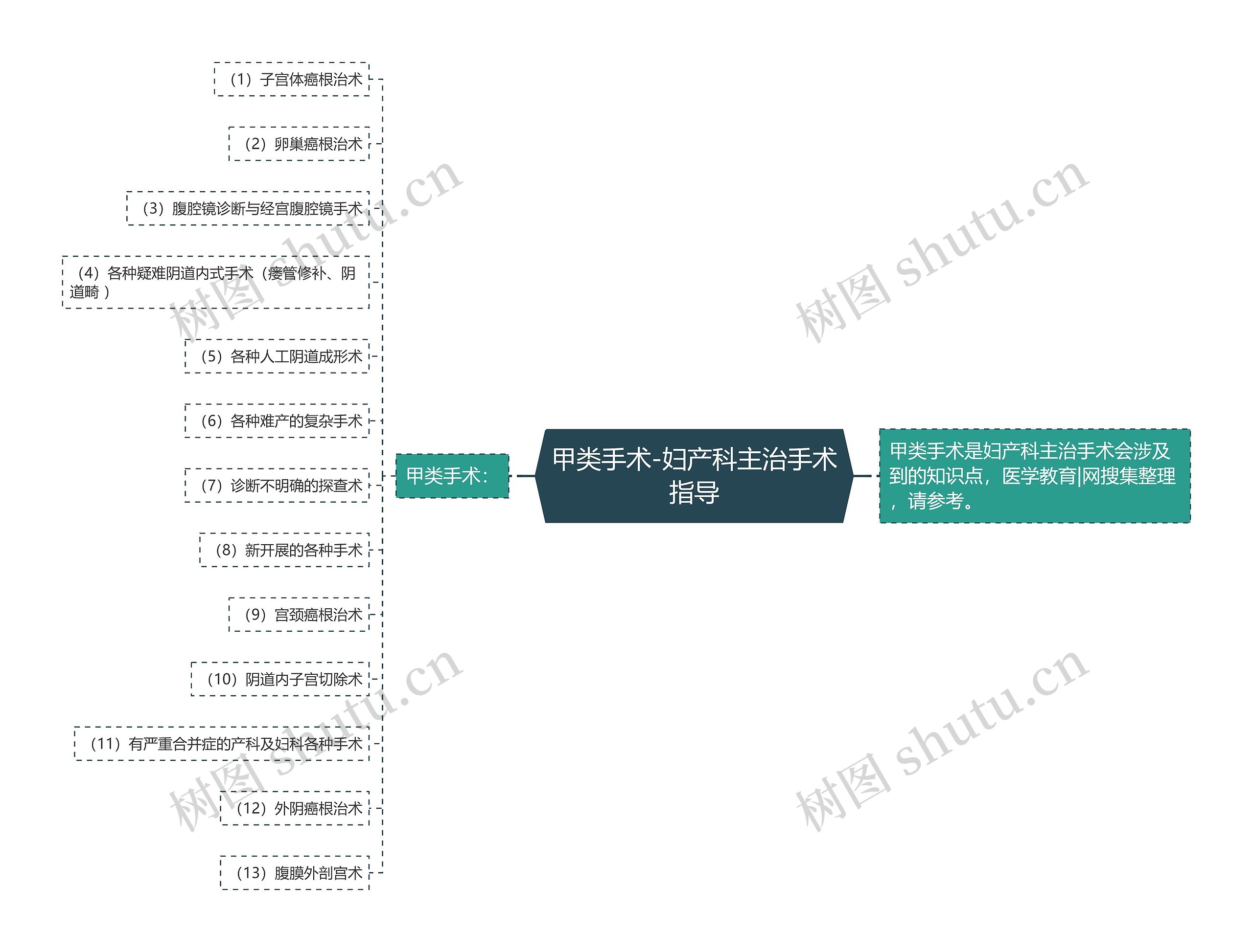 甲类手术-妇产科主治手术指导思维导图