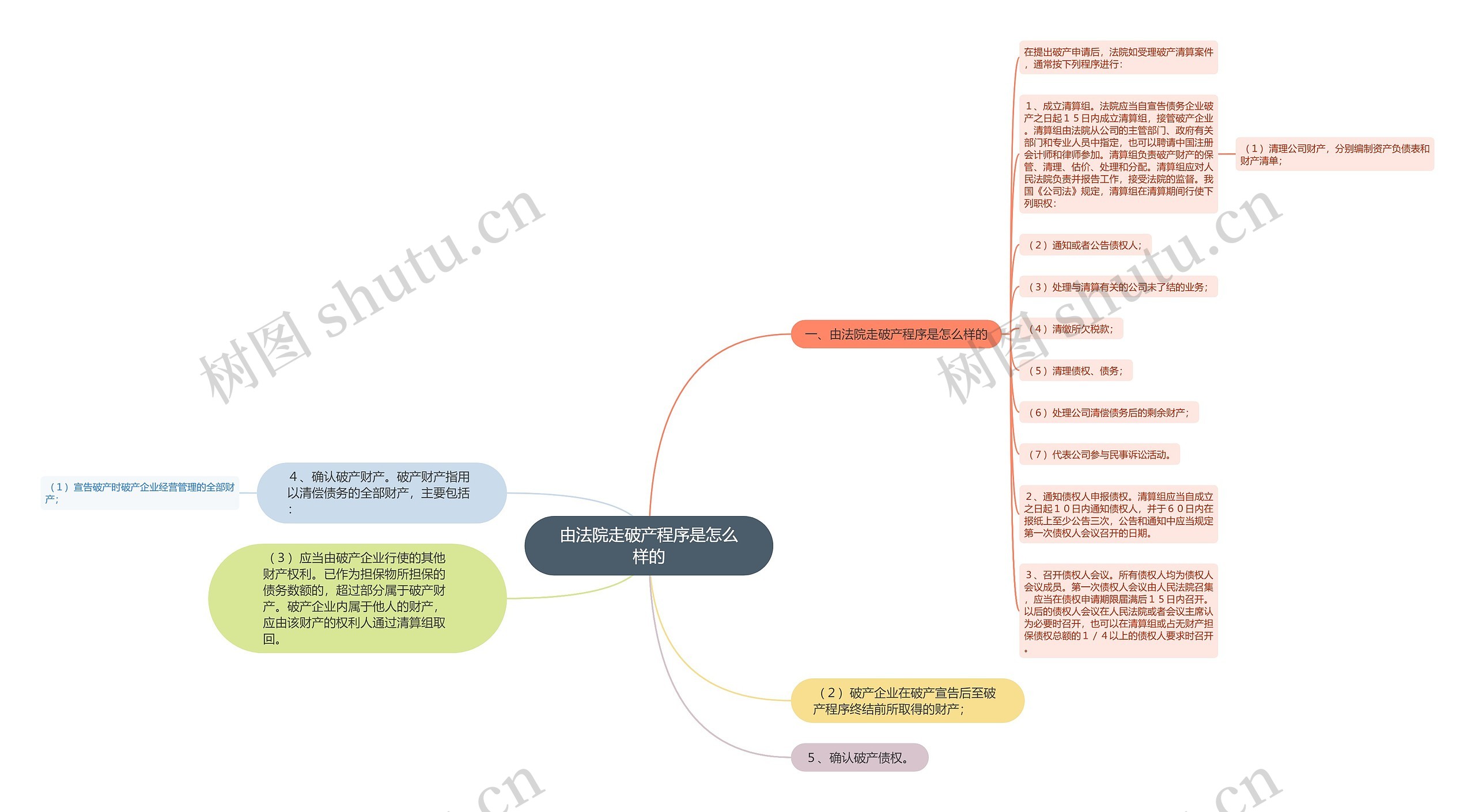由法院走破产程序是怎么样的思维导图
