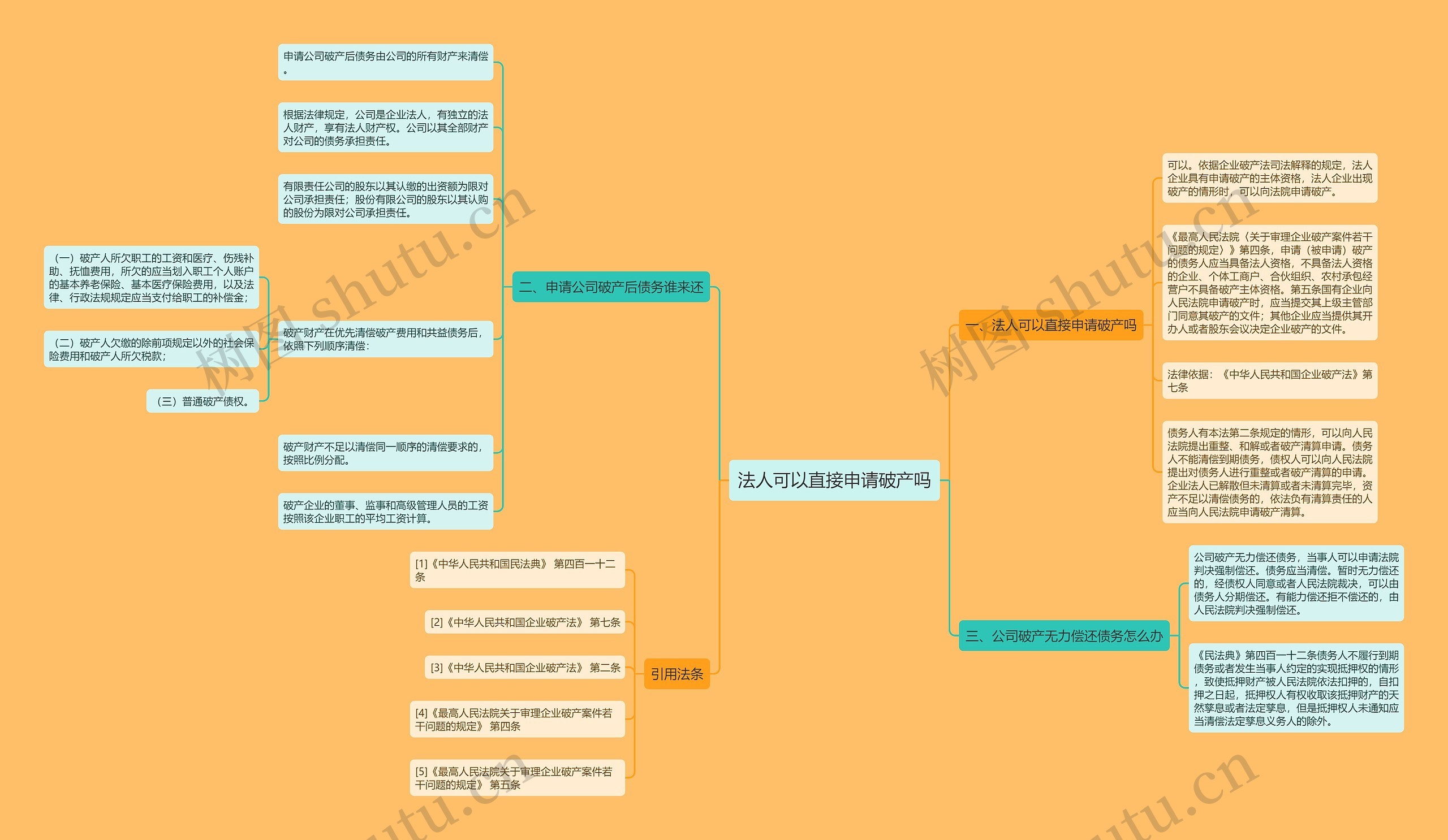 法人可以直接申请破产吗思维导图