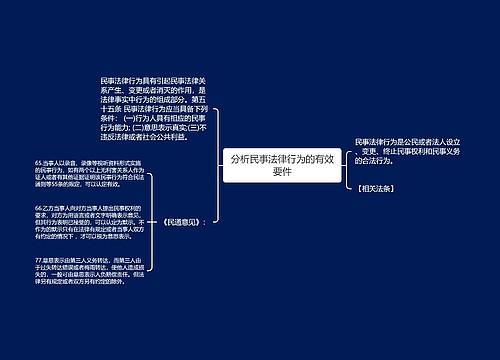 分析民事法律行为的有效要件