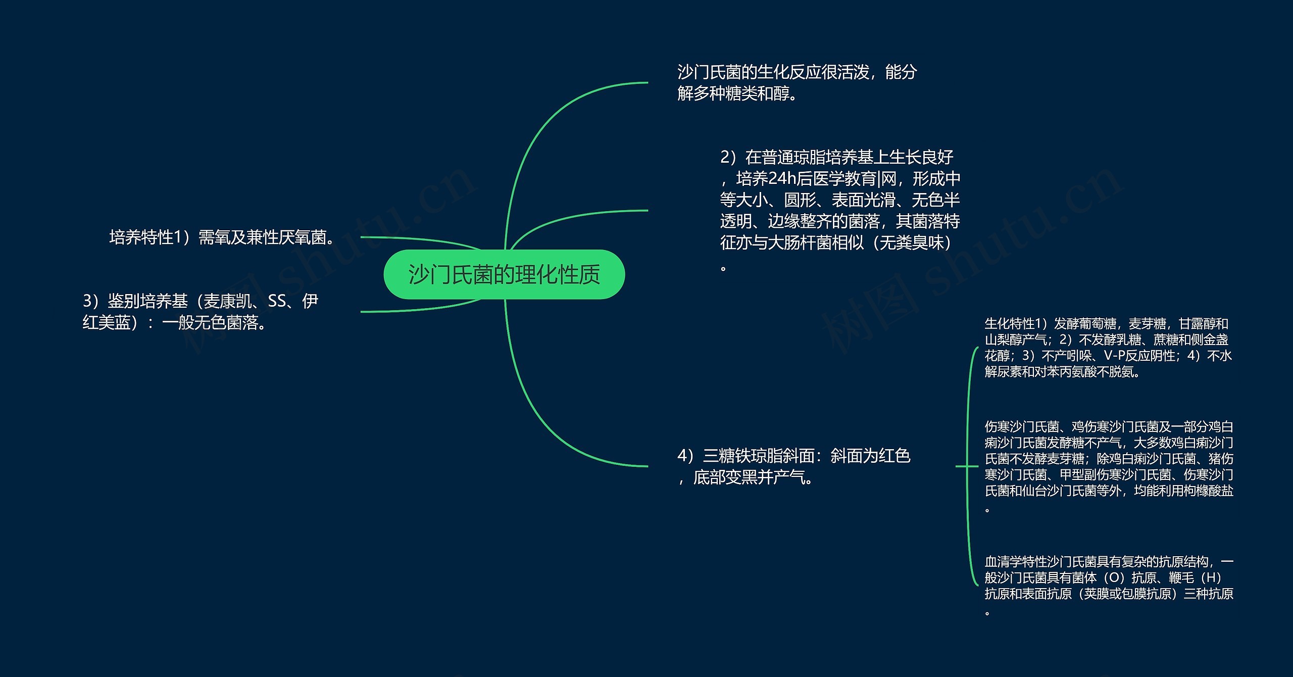 沙门氏菌的理化性质思维导图