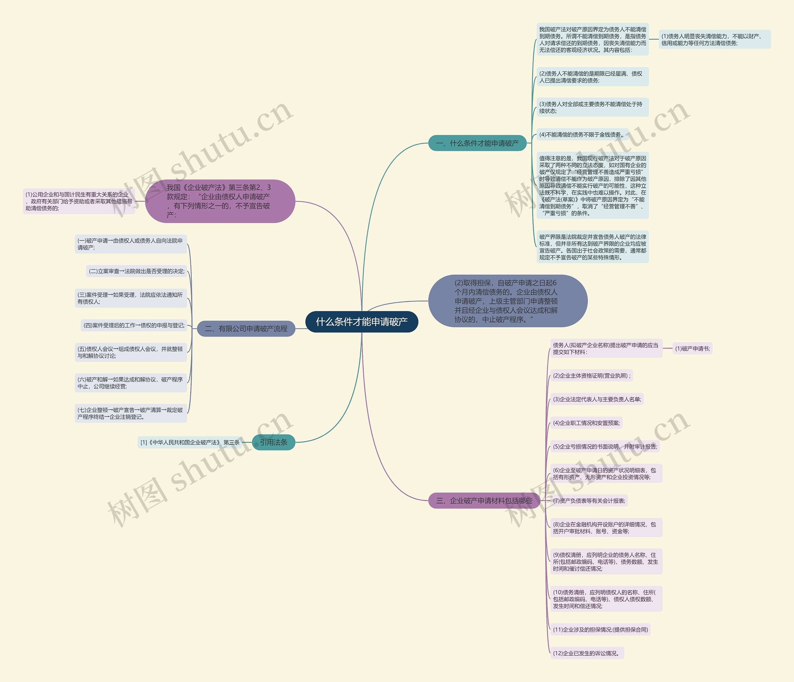 什么条件才能申请破产思维导图