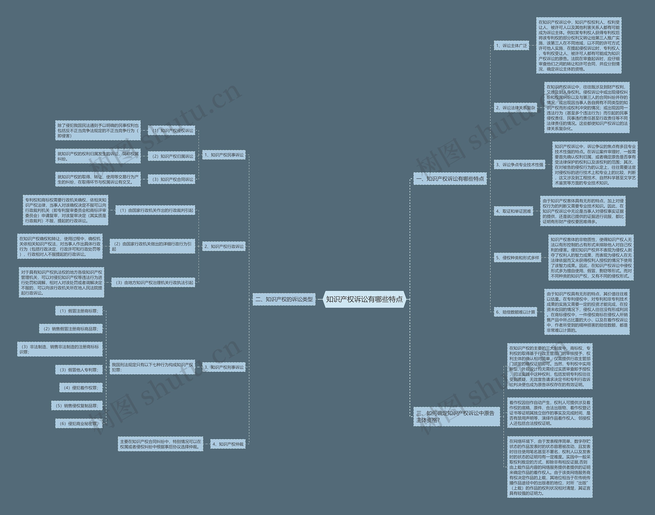 知识产权诉讼有哪些特点思维导图
