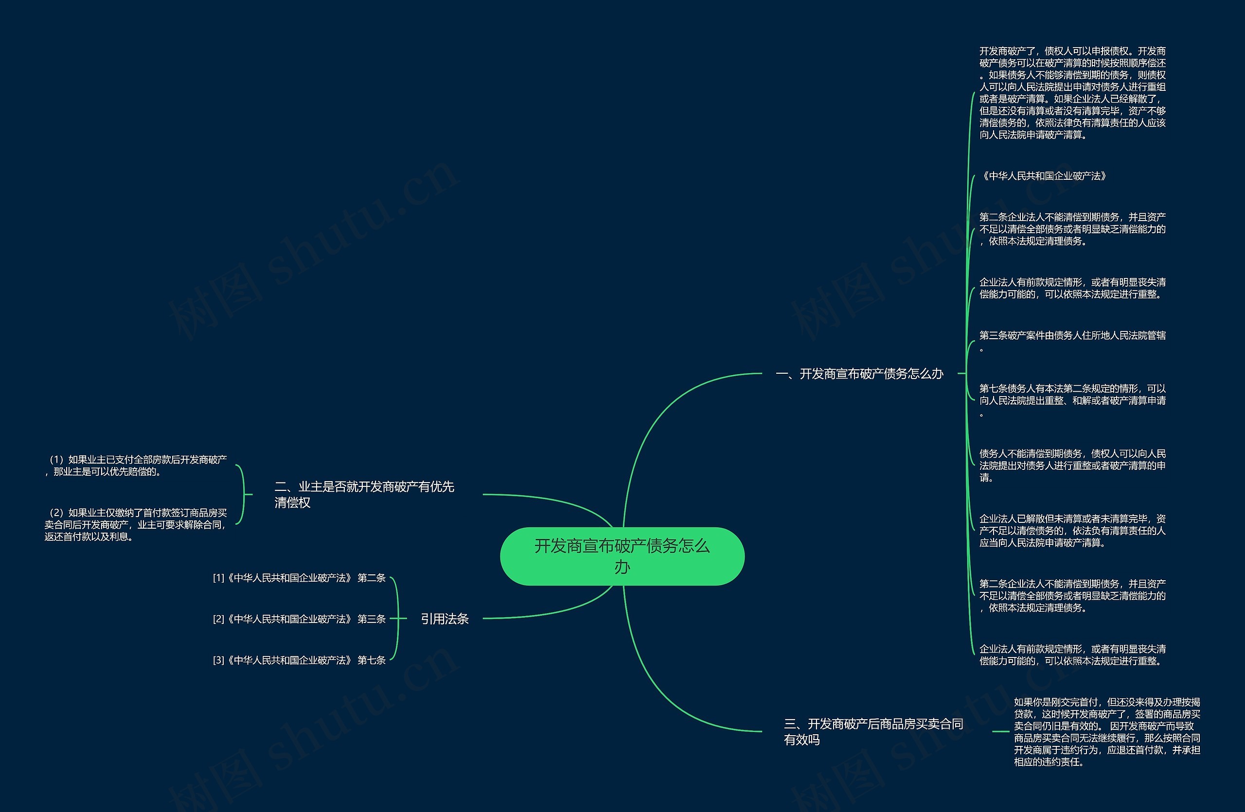 开发商宣布破产债务怎么办思维导图