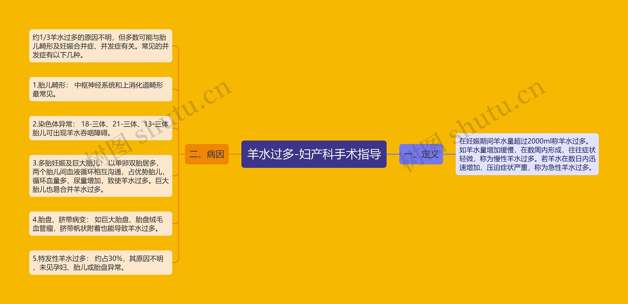 羊水过多-妇产科手术指导思维导图
