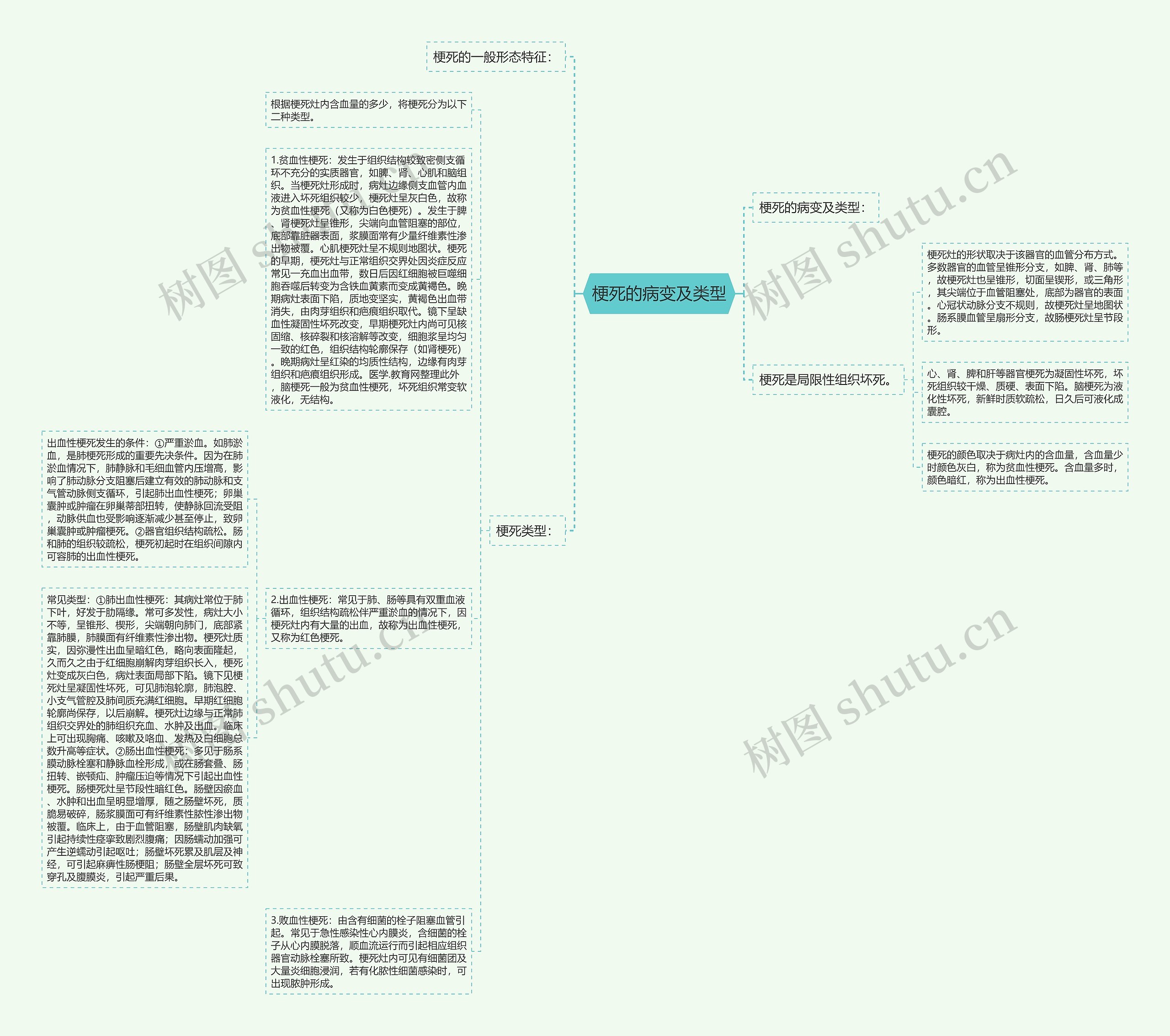 梗死的病变及类型思维导图