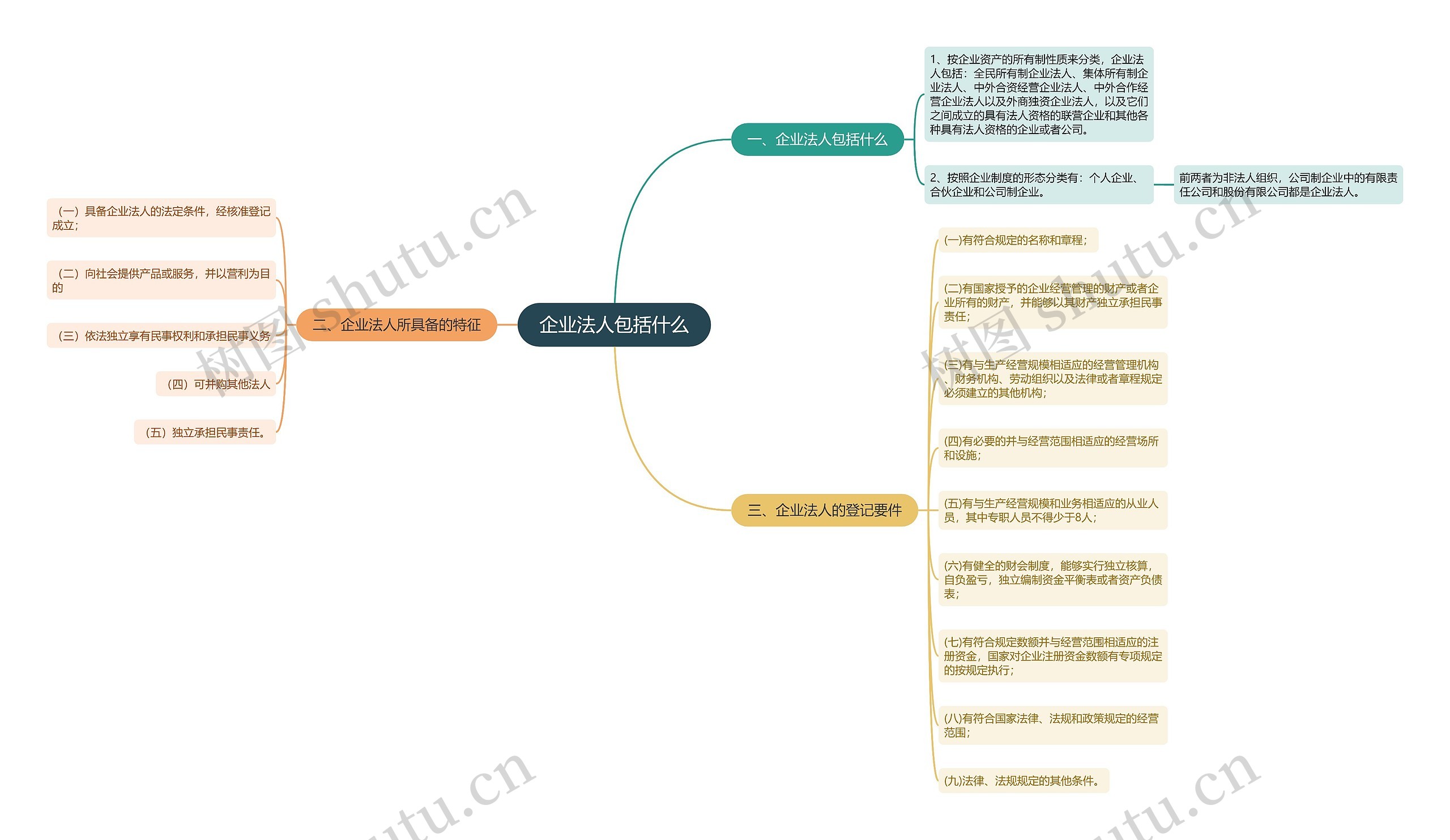 企业法人包括什么思维导图