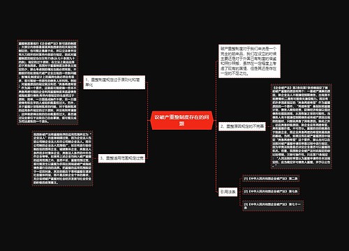 议破产重整制度存在的问题