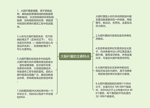 大肠杆菌的主要特点