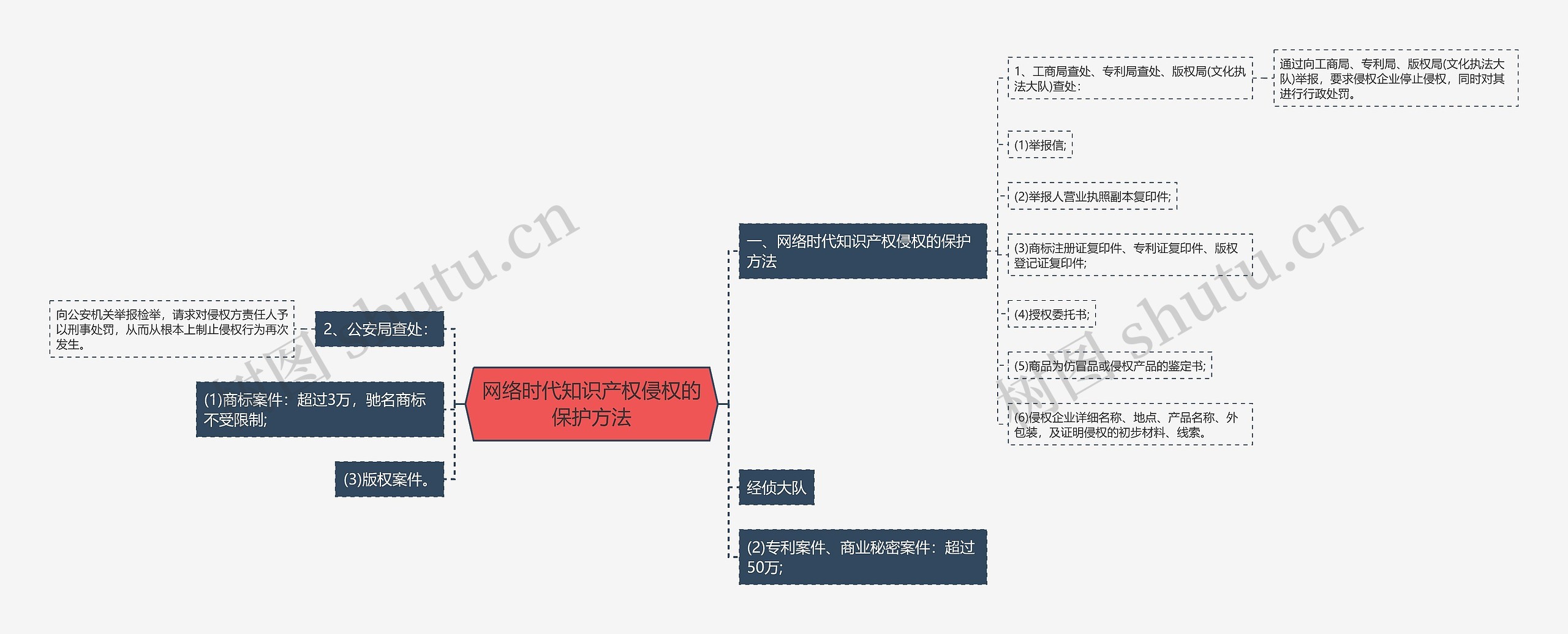 网络时代知识产权侵权的保护方法思维导图