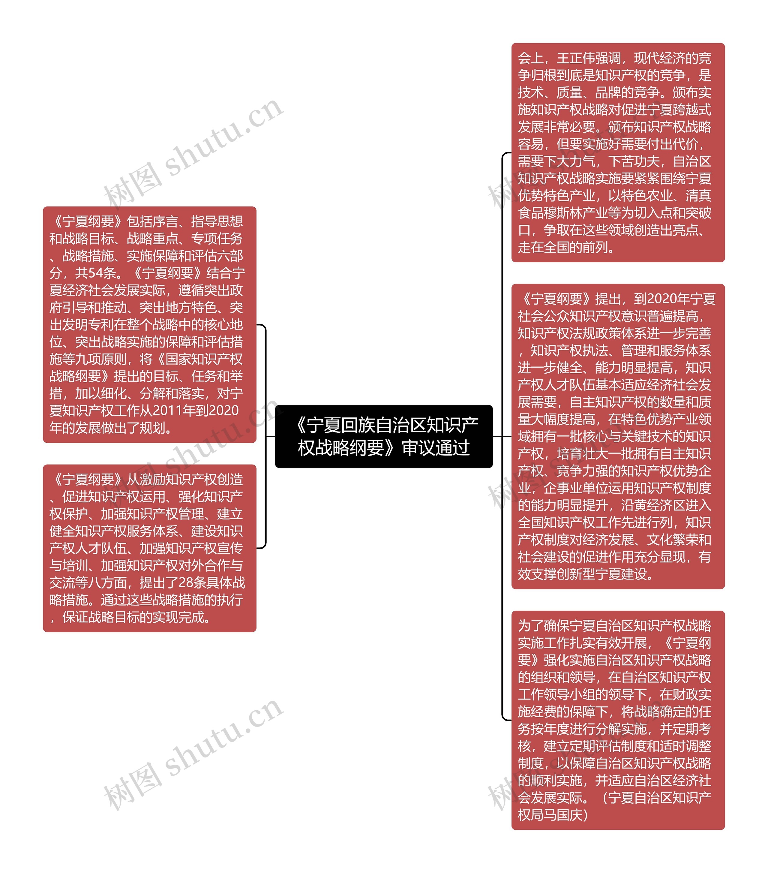 《宁夏回族自治区知识产权战略纲要》审议通过思维导图