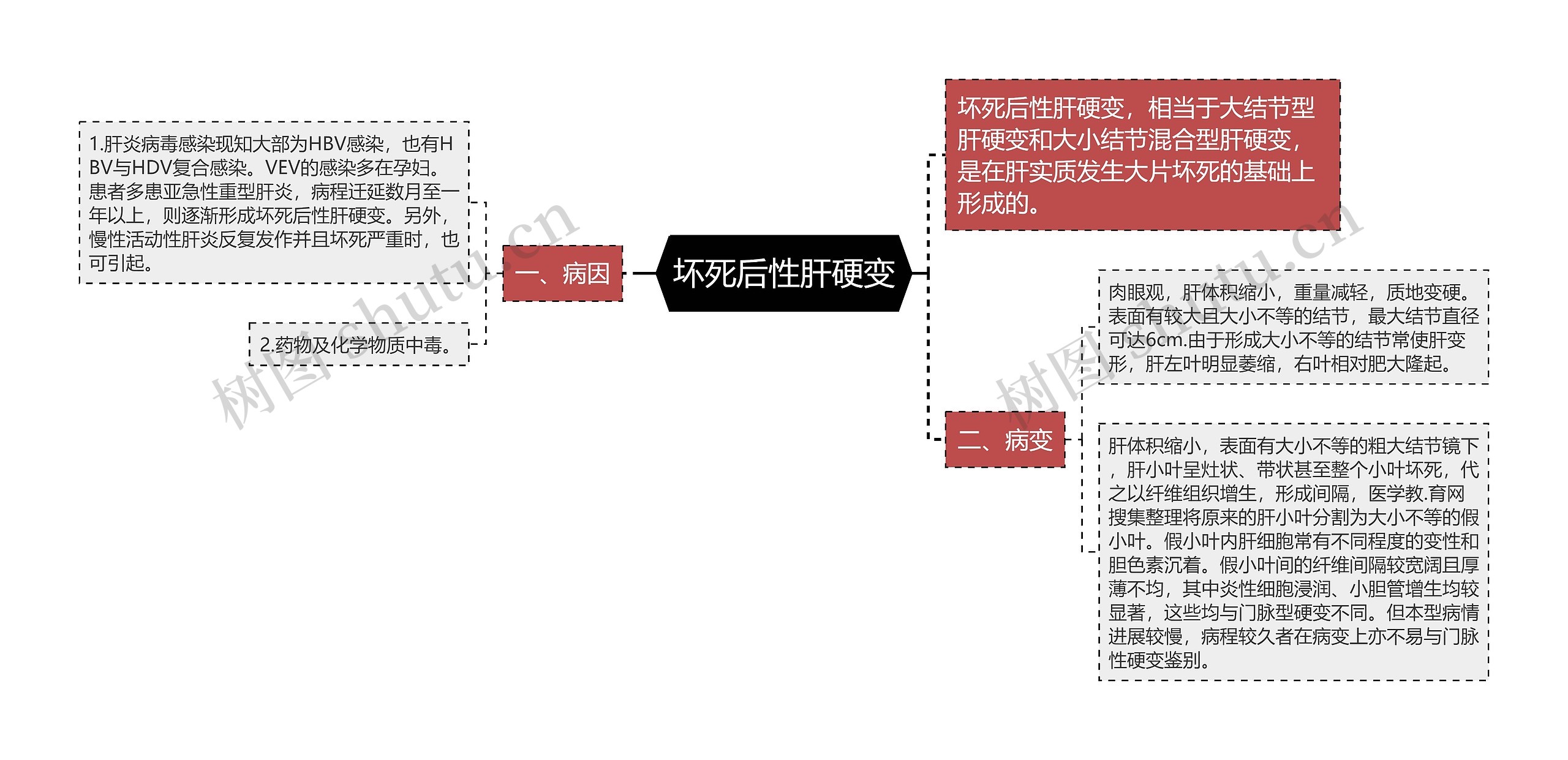 坏死后性肝硬变思维导图