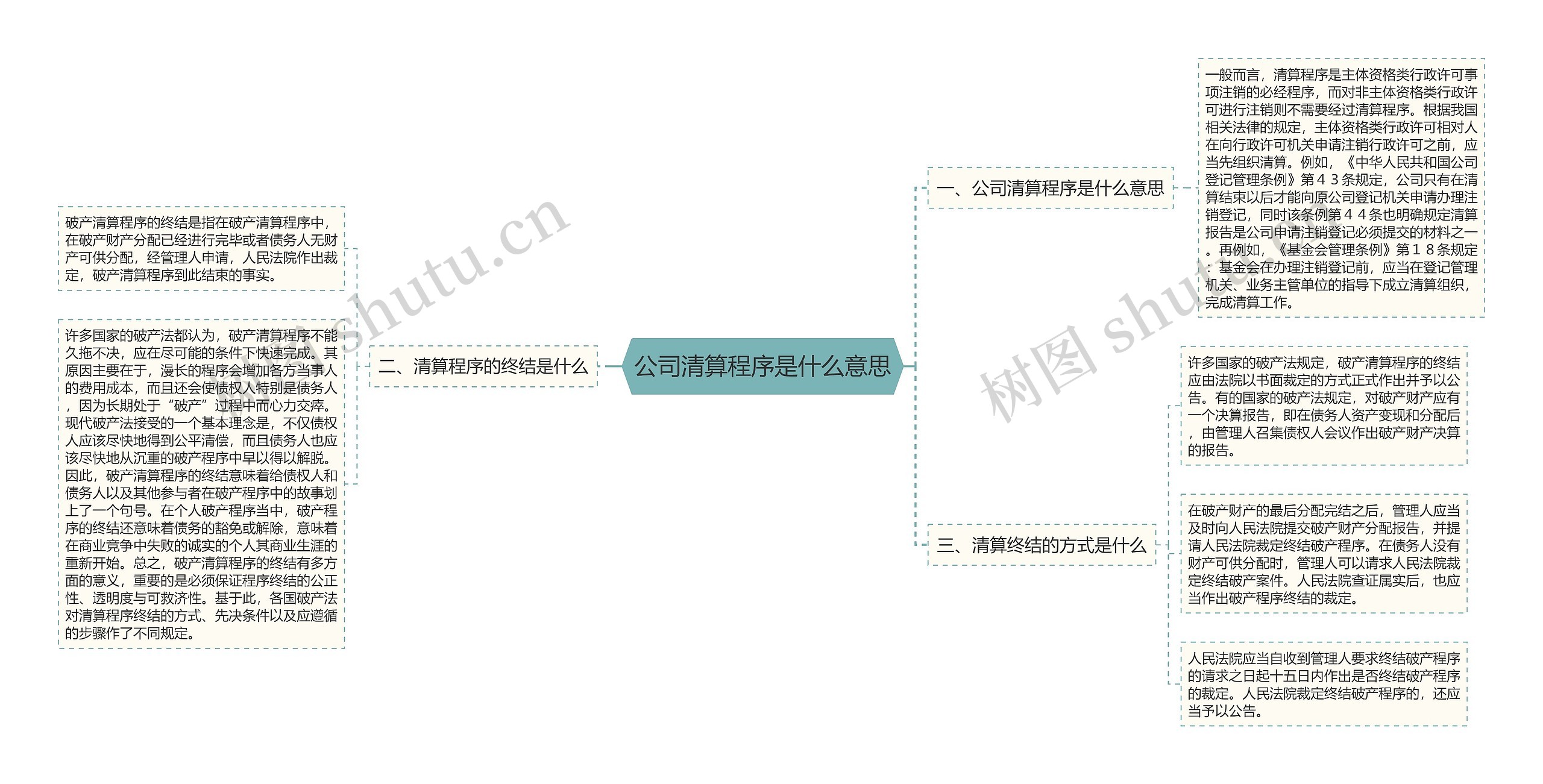 公司清算程序是什么意思思维导图